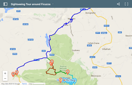 Map for a tour to Ficuzza