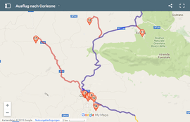 Karte für einen Ausflug nach Corleone