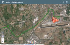 Karte des Flughafen Catania