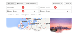 Google Recherche de vols - Aéroports