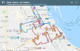 Mappa del giro turistico della città
