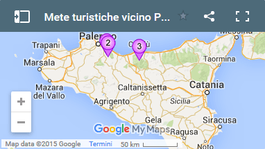 Mappa di mete turistiche vicino Palermo