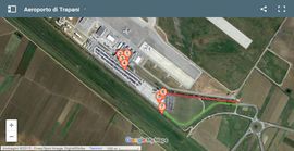 Mappa dell'aeroporto di Trapani