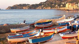 Colorful fishing boats in Aspra/Bagheria