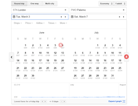 Google Flight Search - find cheapest outbound flight