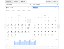 Google Flight Search - find cheapest return flight