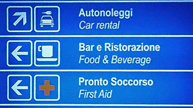 Trapani Airport - signpost car rental
