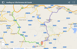 Karte für einen Ausflug zur Villa Romana del Casale