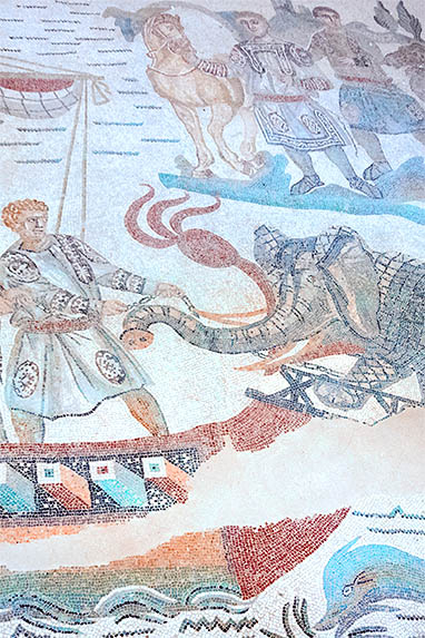 Sizilien - Villa Romana del Casale - Mosaik - Grosse Jagd - Elefant