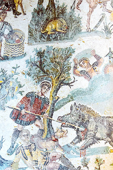 Sizilien - Villa Romana del Casale - Mosaik - Kleine Jagd - Wildschwein