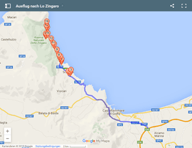Karte für einen Ausflug nach Lo Zingaro