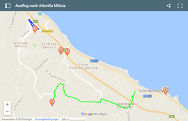 Karte für einen Ausflug nach Altavilla Milicia