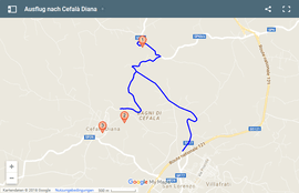 Karte für einen Ausflug nach Cefalà Diana