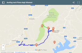 Karte für einen Ausflug nach Piana degli Albanesi