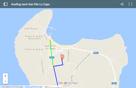 Karte für einen Ausflug nach San Vito Lo Capo