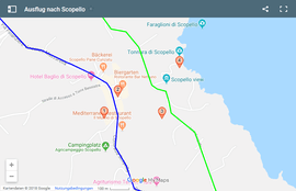 Karte für einen Ausflug nach Scopello
