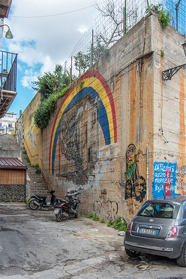 Sizilien - Palermo - Street Art - Regenbogen