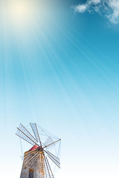 Sizilien ☀+ Winterurlaub und Überwintern - Windmühle bei Trapani