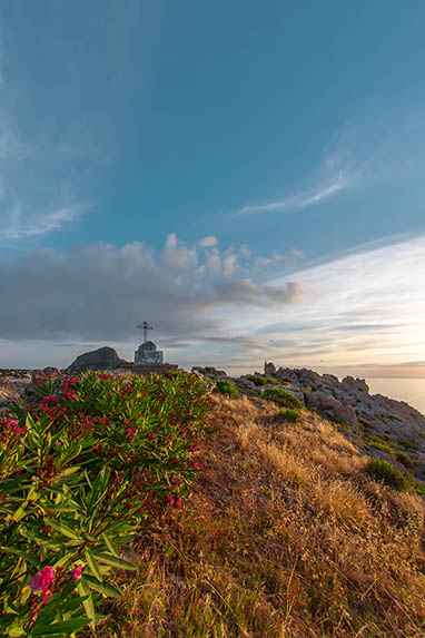 Sizilien - Santa Flavia/Sant'Elia - Kreuz im Sonnenaufgang